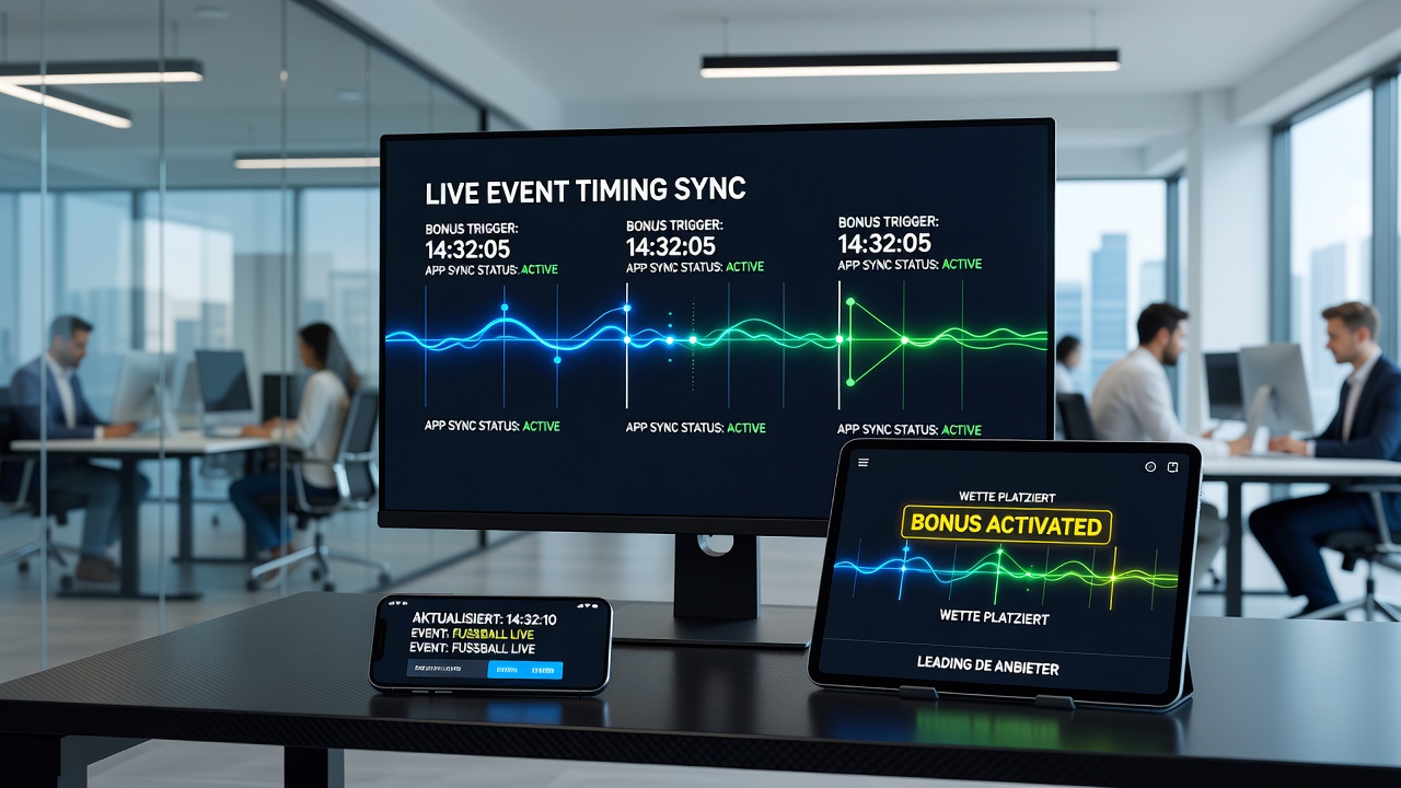 Illustration zur Integration von Live-Event-Daten in Bonus-Systeme mobiler Wett-Apps